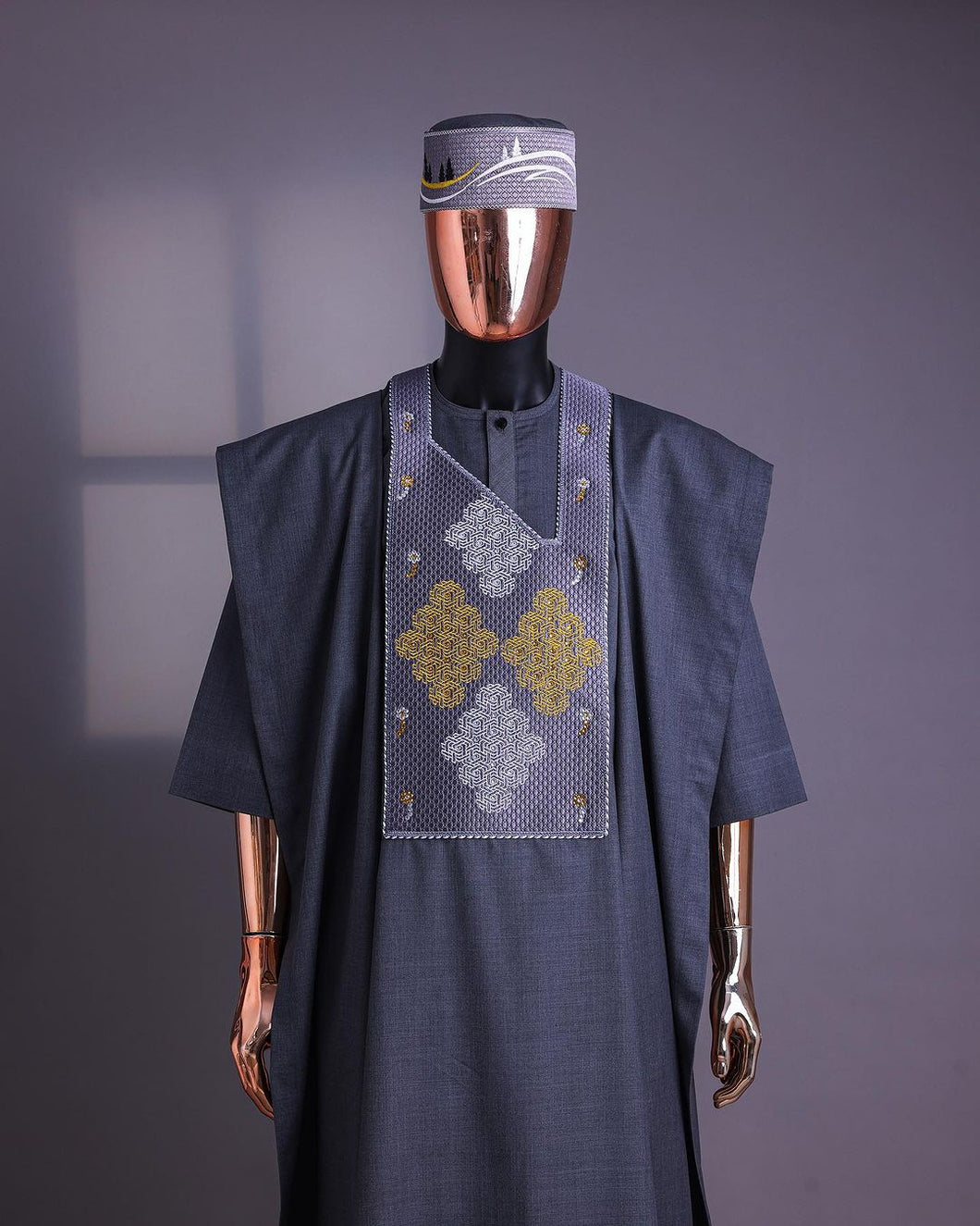 Grey Agbada Outfit